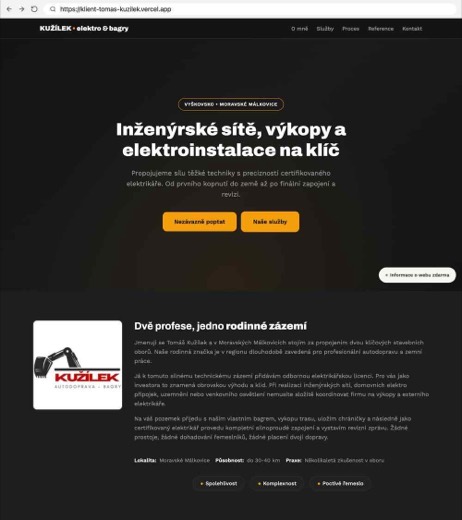 Náhled webu Tomáše Kužílka